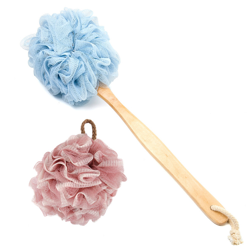 Douche Loofah, ensemble d'éponge de bain comprend 1 épurateur à dos long et 1 brosse de douche pour le corps, le visage et le spa