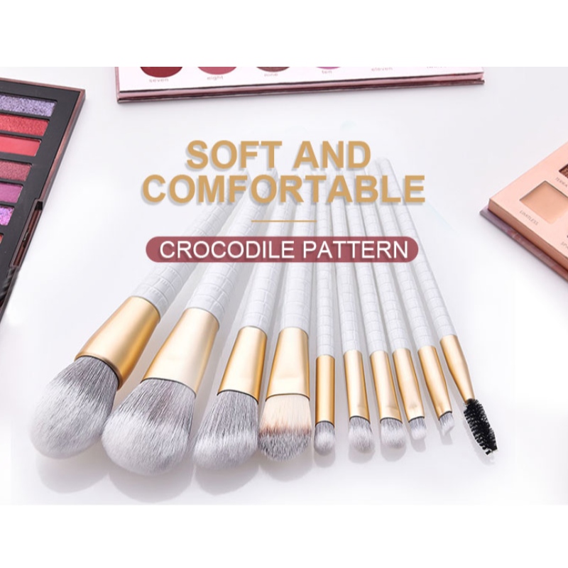 2020 nouveau pinceau cosmétique à motif de crocodile serti de fibre mate